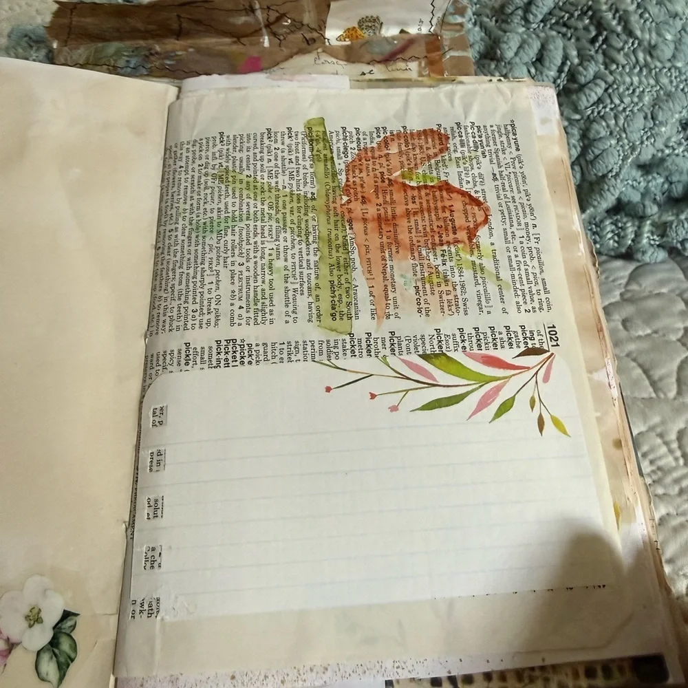 Hand Crafted Mixed Media Junk Journal 8x6 70 Plus Pages